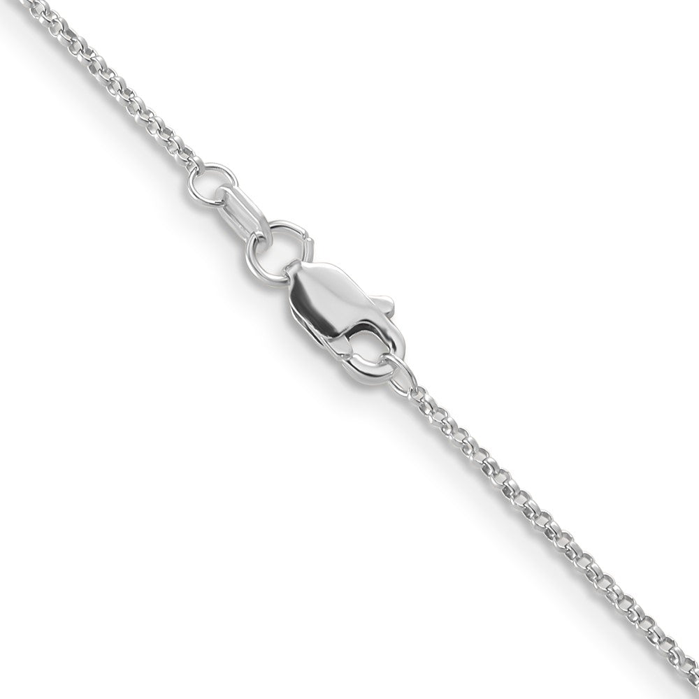 14k White Gold 1.15mm Rolo Pendant Chain