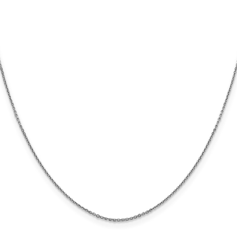 14k White Gold .9mm D/C Round Open Link Cable Chain