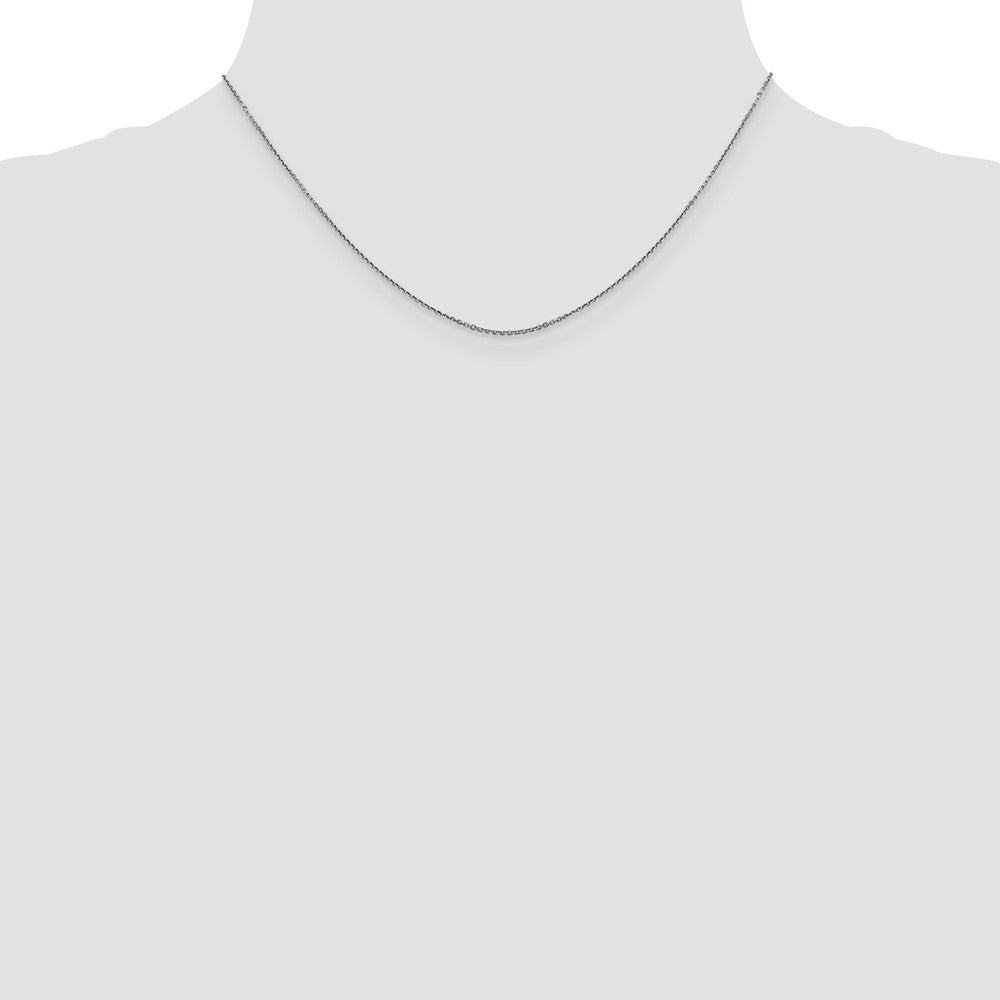 14k White Gold .9mm D/C Round Open Link Cable Chain