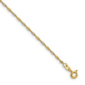 14k Yellow Gold with Rhodium 1.4mm Singapore Lobster Clasp Chain