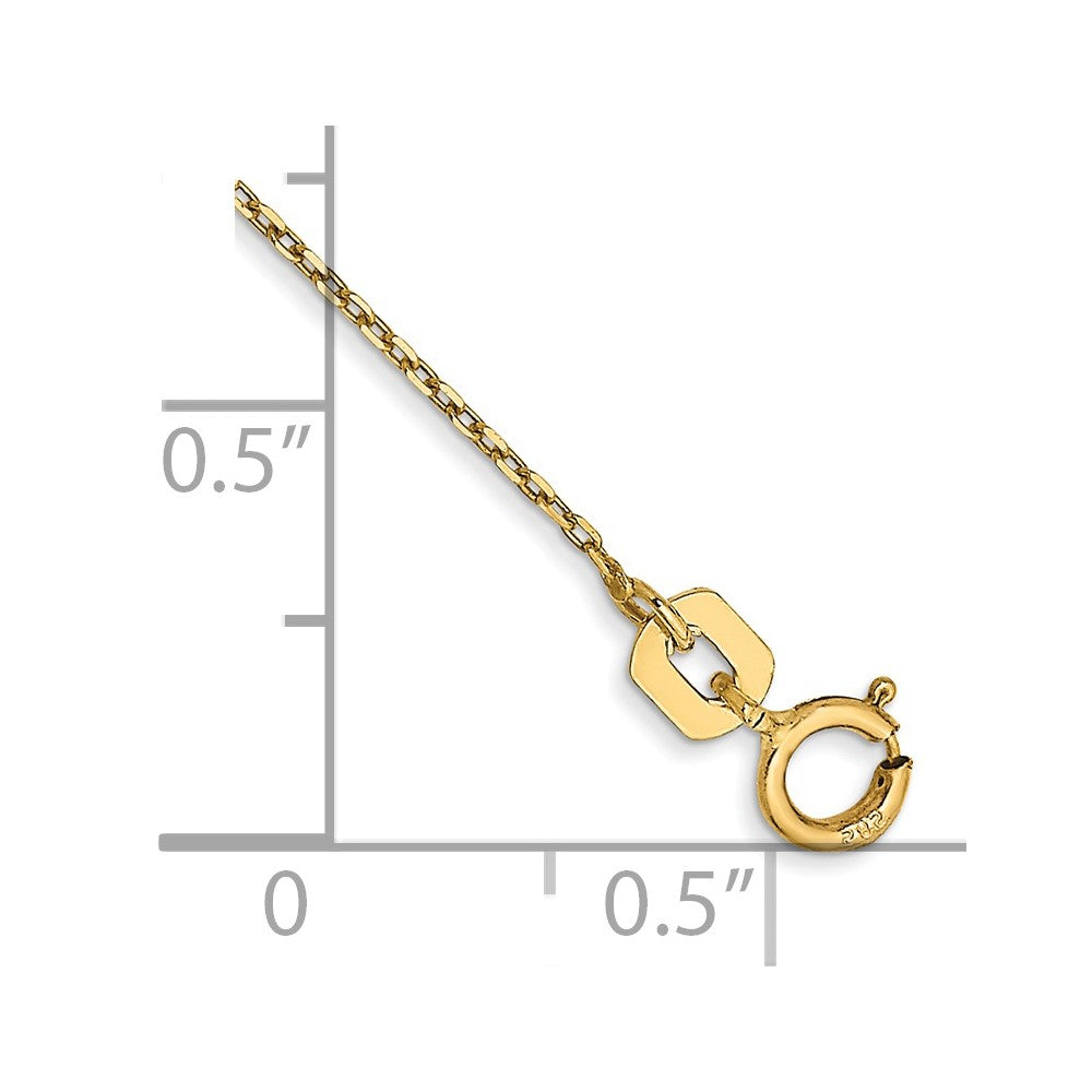 14k .8mm D/C Cable with Spring Ring Clasp Chain