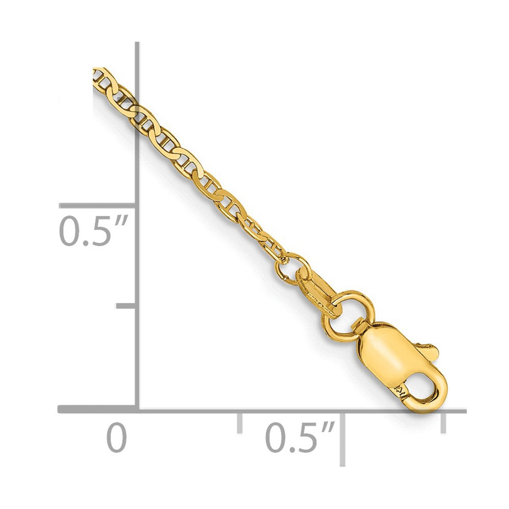 14k 1.5mm Lightweight Flat Anchor Link Pendant Chain