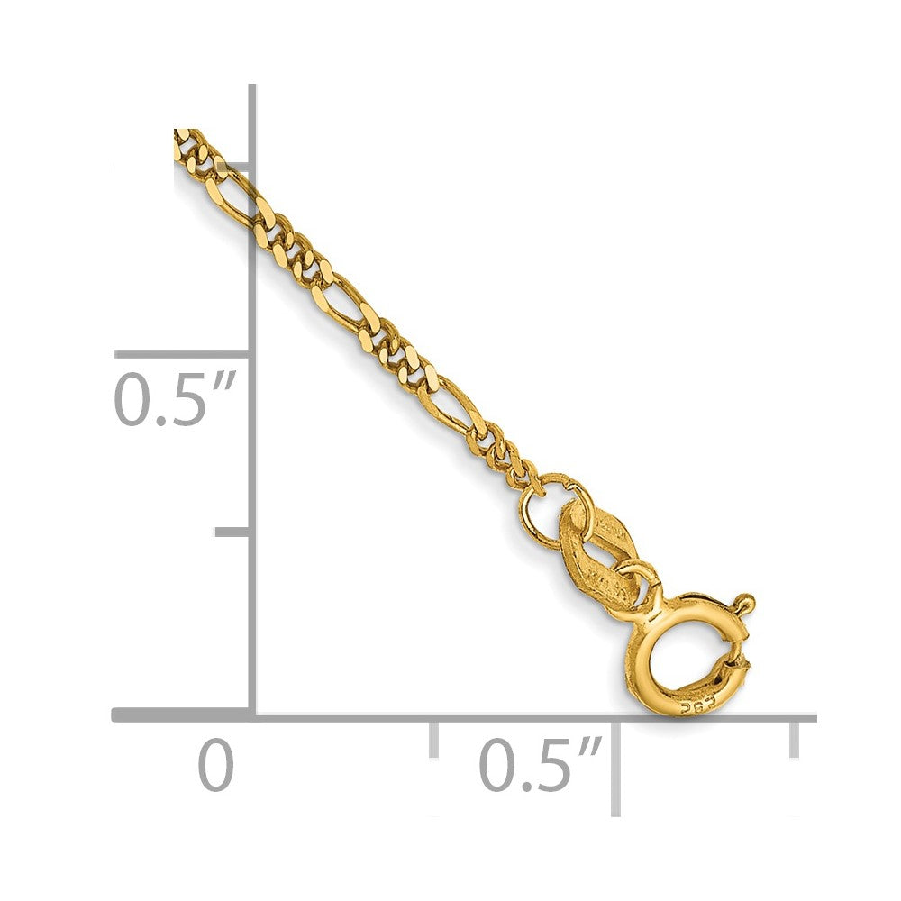 14k 1.25mm Flat Figaro Pendant Chain