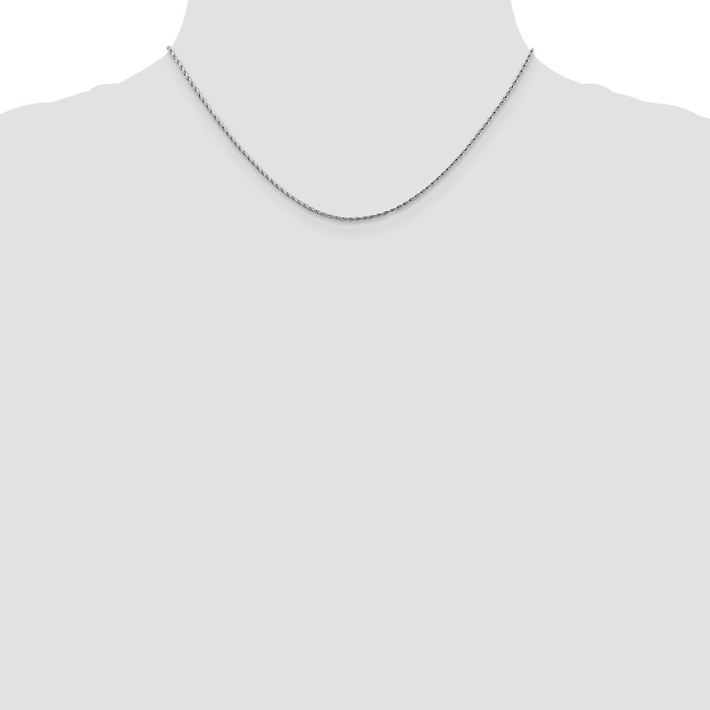 14k White Gold 1.25mm Round Parisian Wheat Chain