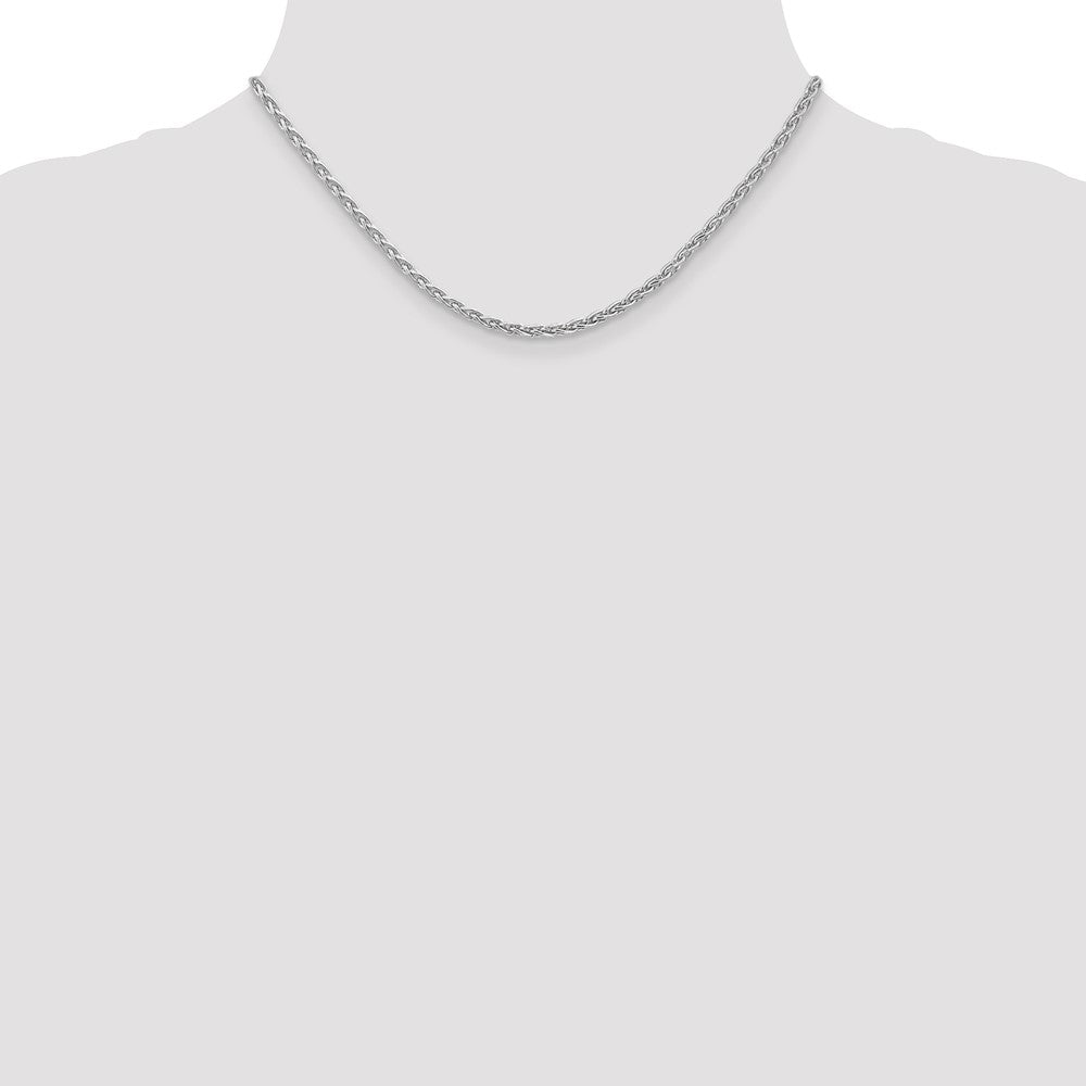 14k White Gold 3mm Parisian Wheat Chain