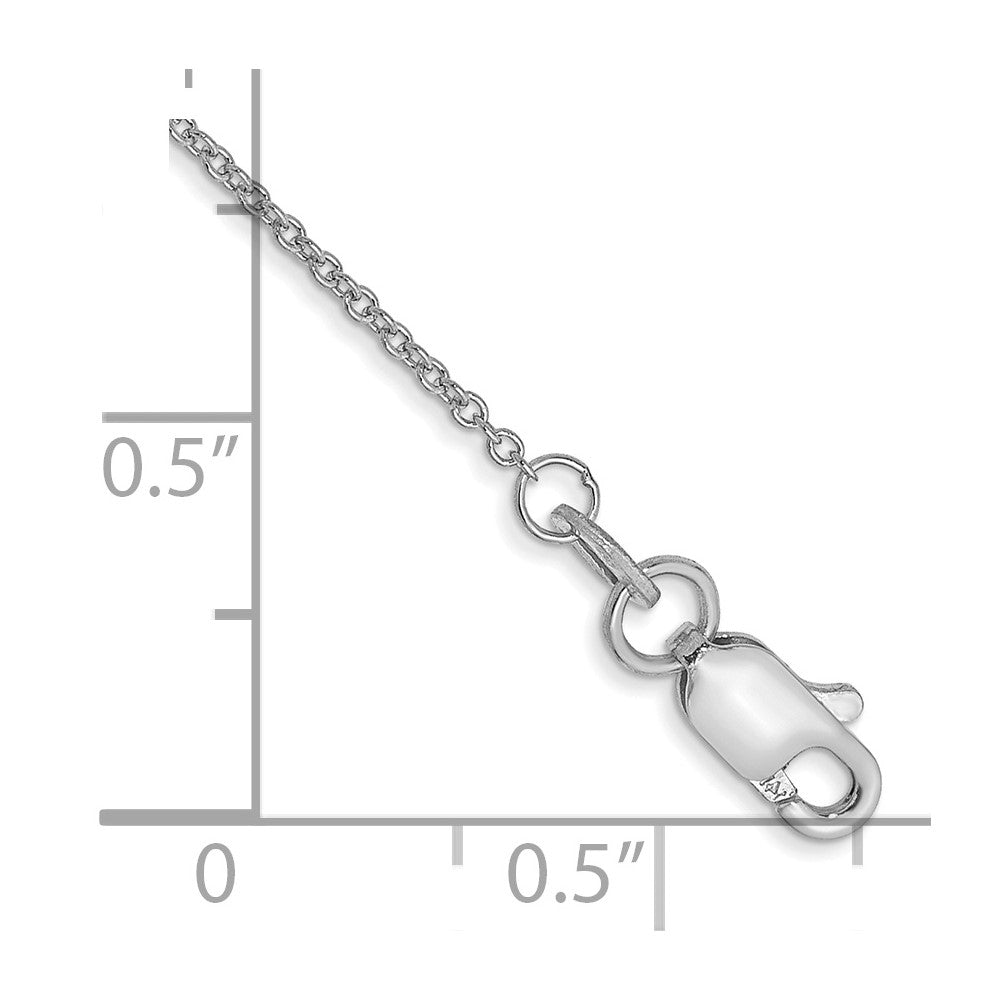 14k White Gold 1mm Round Open Link Cable Chain