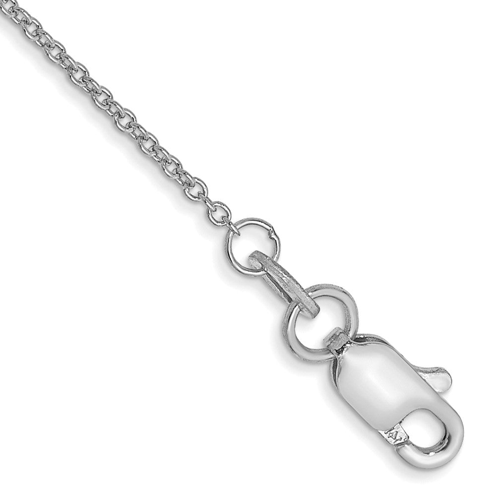 14k White Gold 1mm Round Open Link Cable Chain