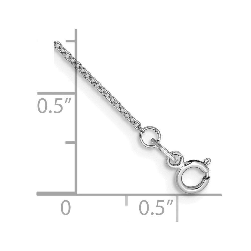14k White Gold .9mm Cable with Spring Ring Clasp Chain