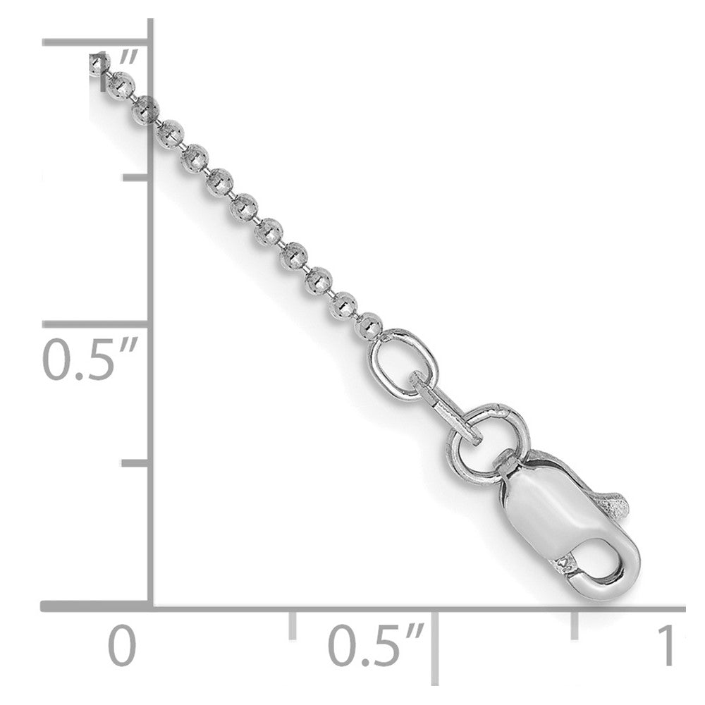 14k White Gold 1.2mm D/C Beaded Pendant Chain