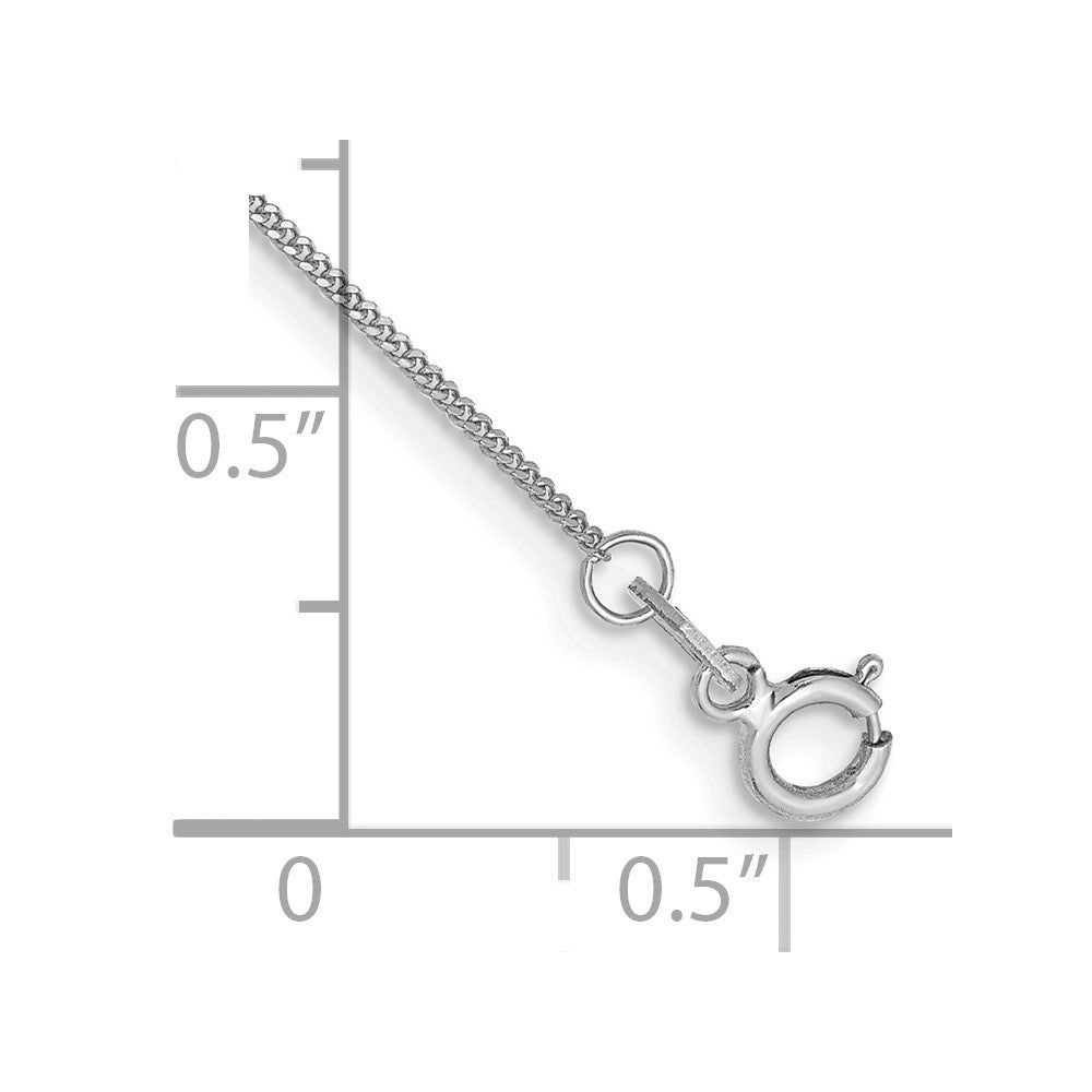 14k White Gold .9mm Curb Pendant Chain