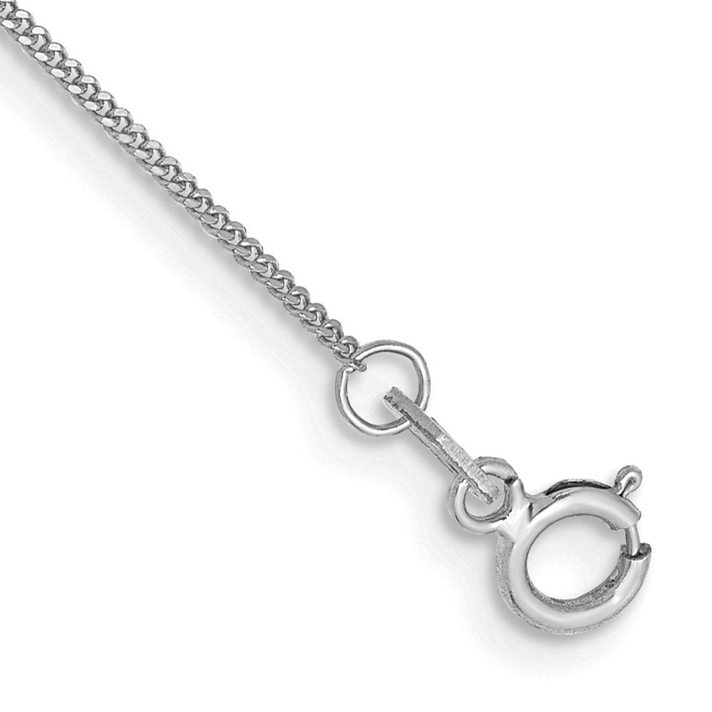 14k White Gold .9mm Curb Pendant Chain