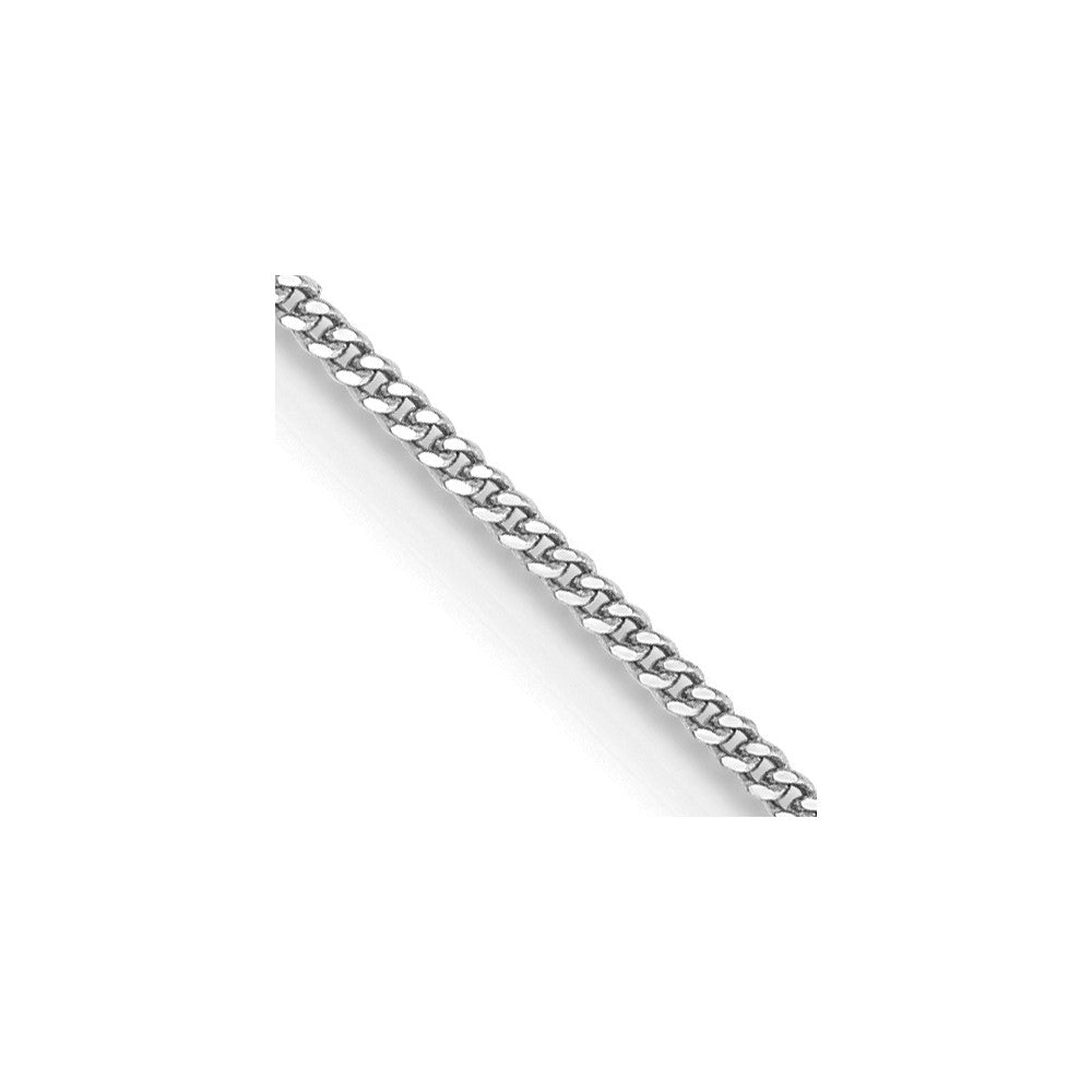 14k WG .9mm Curb Pendant Lobster Clasp Chain