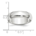 Platinum 6mm Half-Round Wedding Band