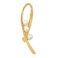 14K 4-5mm Teardrop White FWC Pearl Brooch