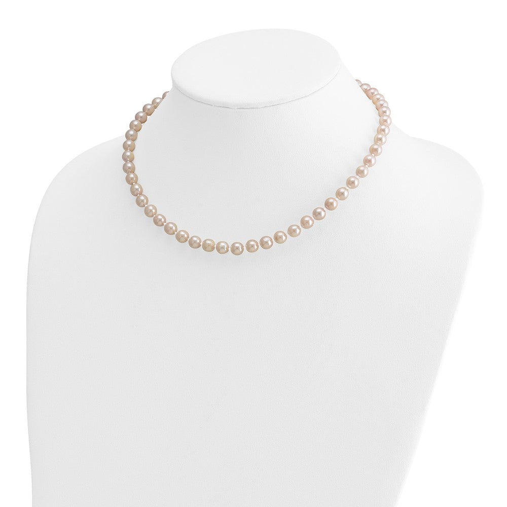 14k 6-7mm Round White Saltwater Akoya Cultured Pearl Necklace
