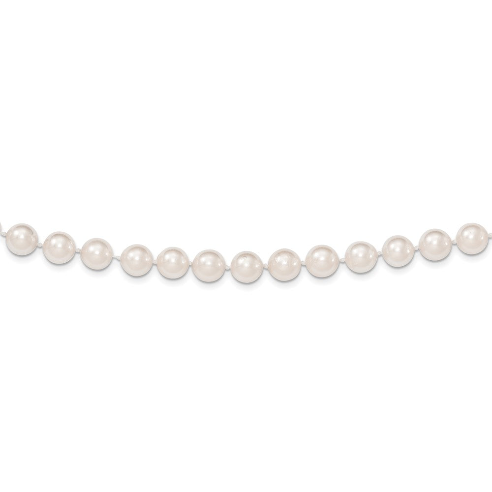 14k 8-9mm Round White Saltwater Akoya Cultured Pearl Necklace