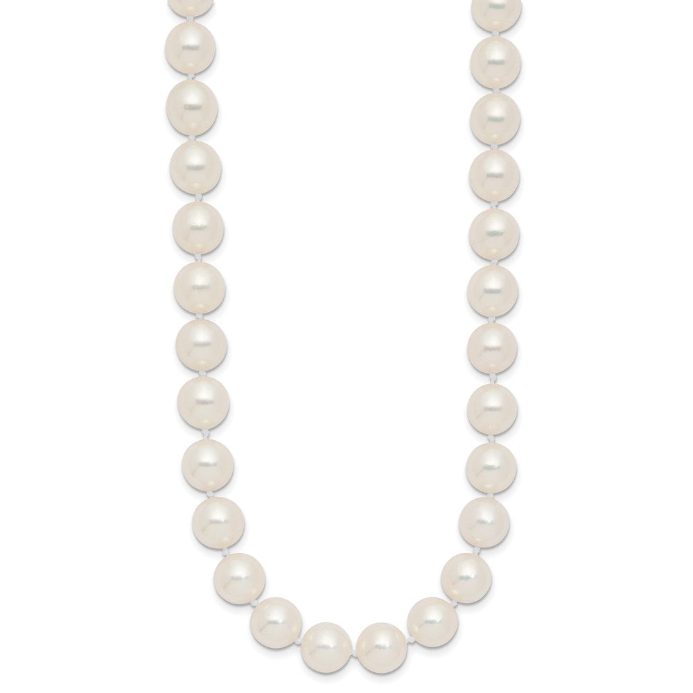 14k 9-10mm White Rnd Akoya Saltwater Cultured Pearl Necklace