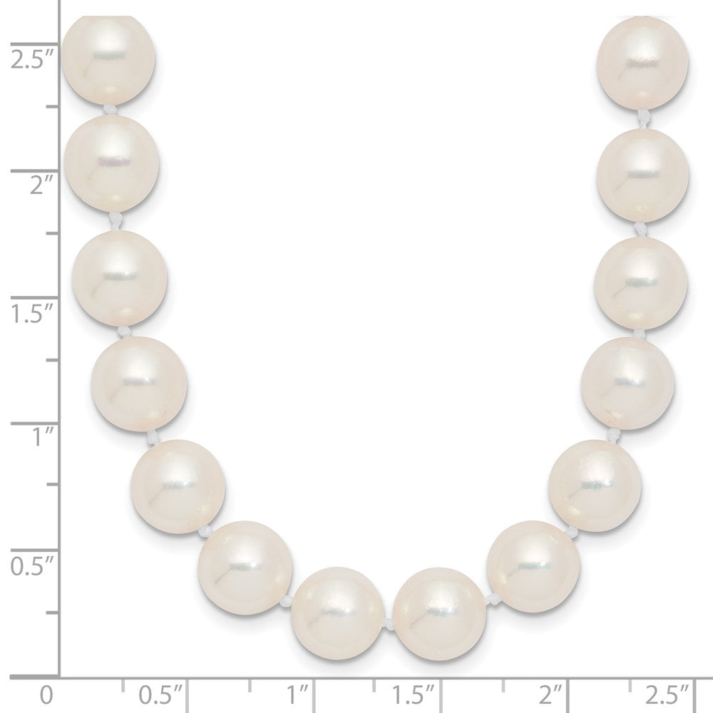 14k 9-10mm White Rnd Akoya Saltwater Cultured Pearl Necklace