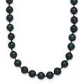 14k White Gold 5-6mm Round Black Saltwater Akoya Cultured Pearl Necklace