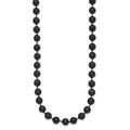 14k White Gold 6-7mm Round Black Saltwater Akoya Cultured Pearl Necklace