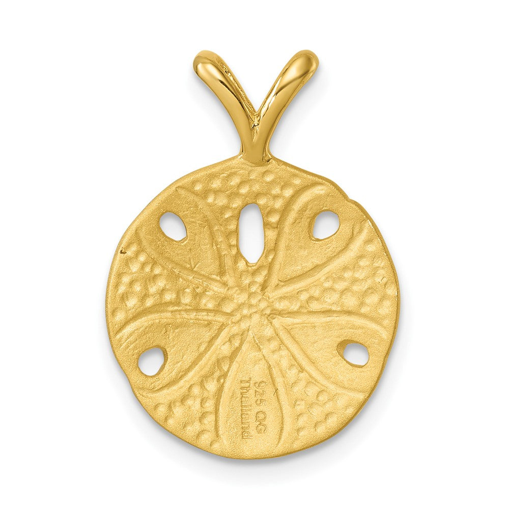 Sterling Silver Rhodium-plated Gold-tone Sand Dollar Pendant