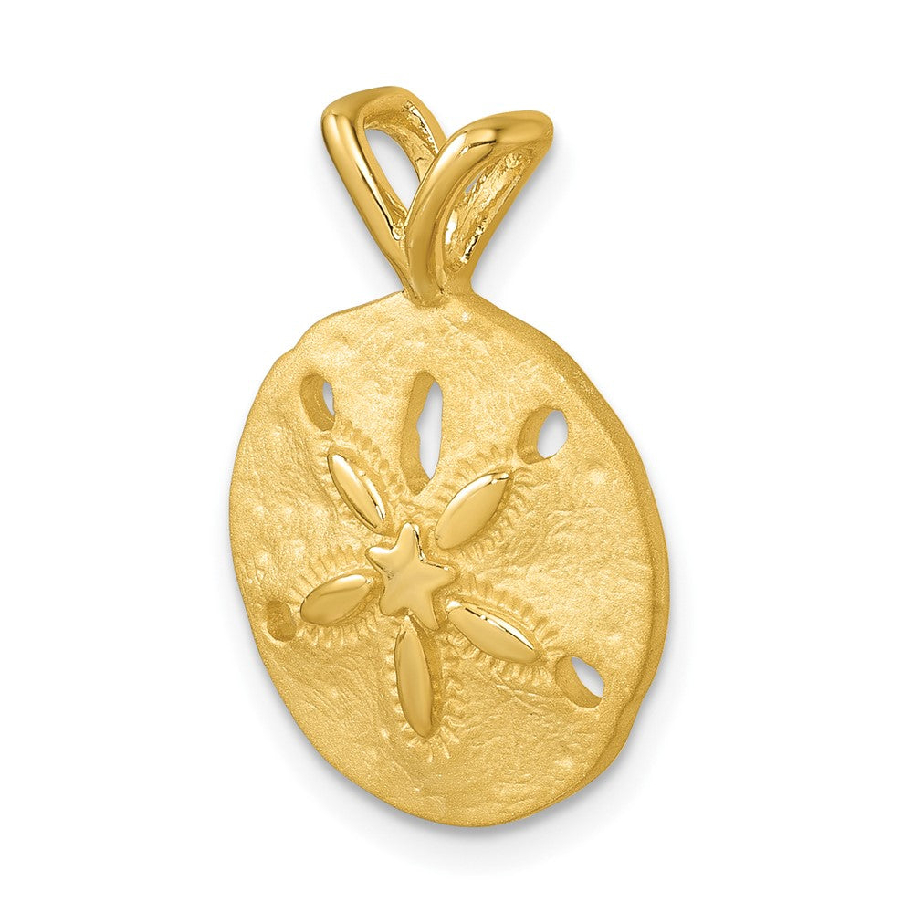 Sterling Silver Rhodium-plated Gold-tone Sand Dollar Pendant