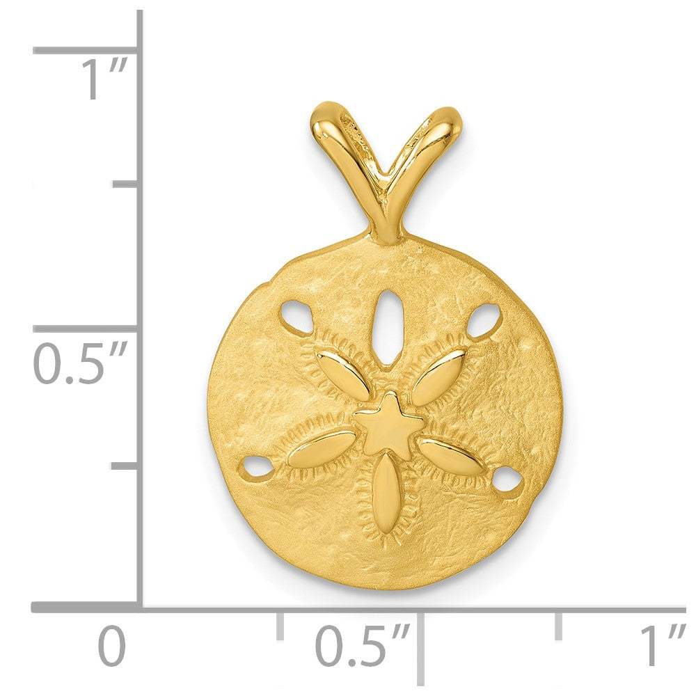 Sterling Silver Rhodium-plated Gold-tone Sand Dollar Pendant