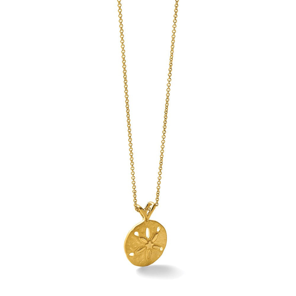Sterling Silver Rhodium-plated Gold-tone Sand Dollar Pendant