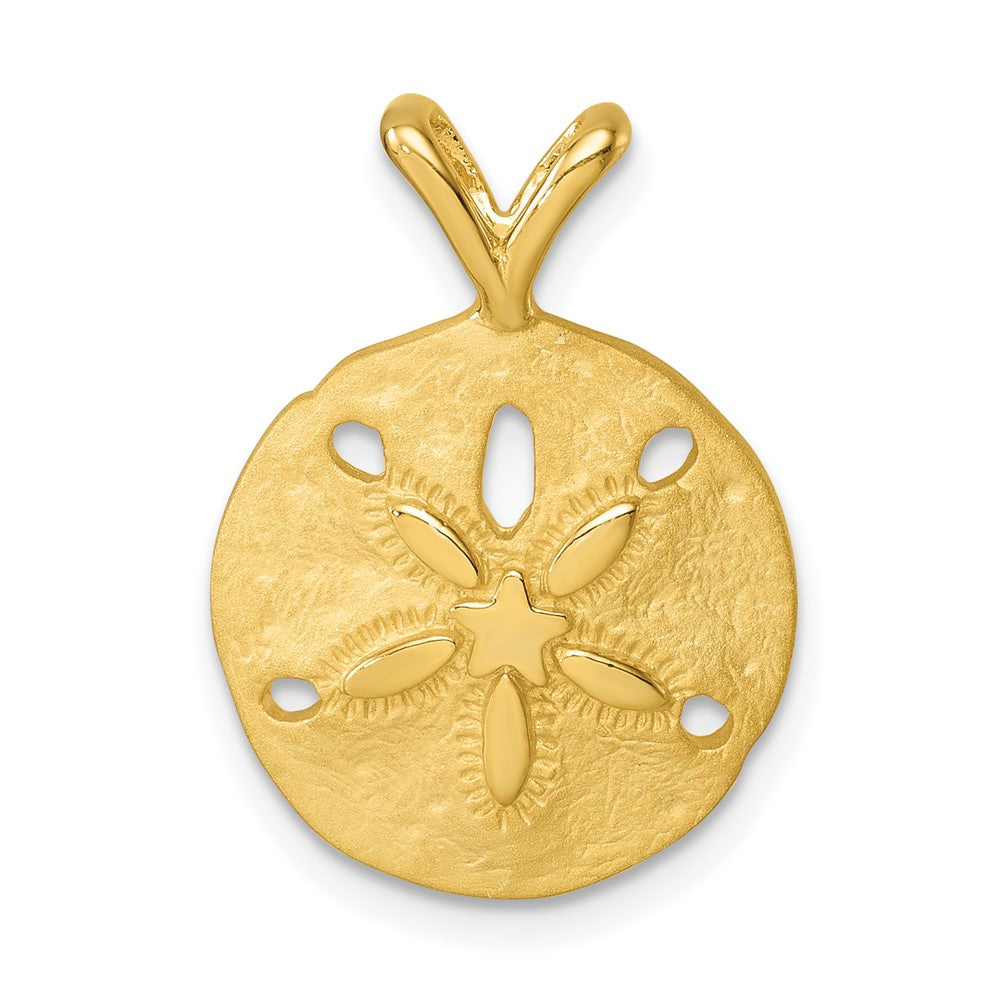 Sterling Silver Rhodium-plated Gold-tone Sand Dollar Pendant