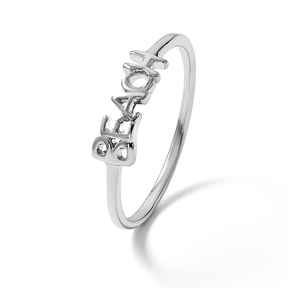 Sterling Silver Rhodium-plated Polished BEACH Ring
