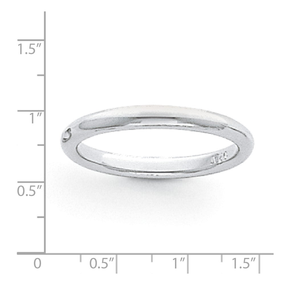 Platinum 3mm Half-Round Comfort Fit Lightweight Band