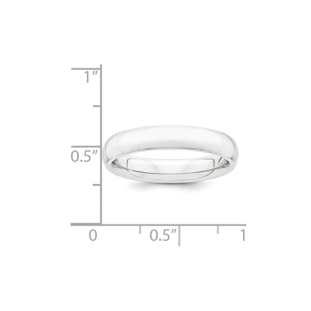 Platinum 4mm Half-Round Comfort Fit Lightweight Band