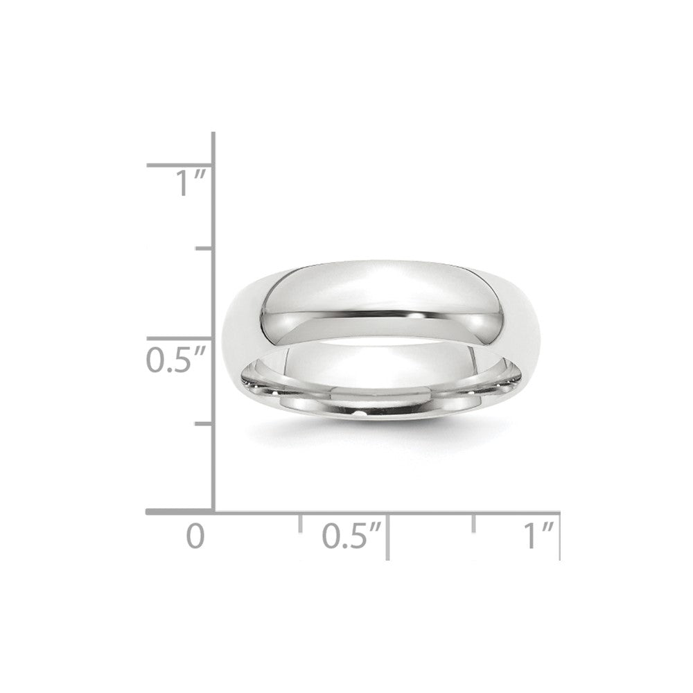 Platinum 6mm Half-Round Comfort Fit Lightweight Band