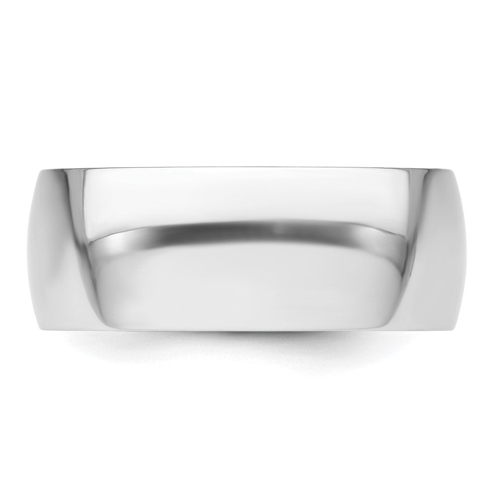 Platinum 8mm Half-Round Comfort Fit Lightweight Band