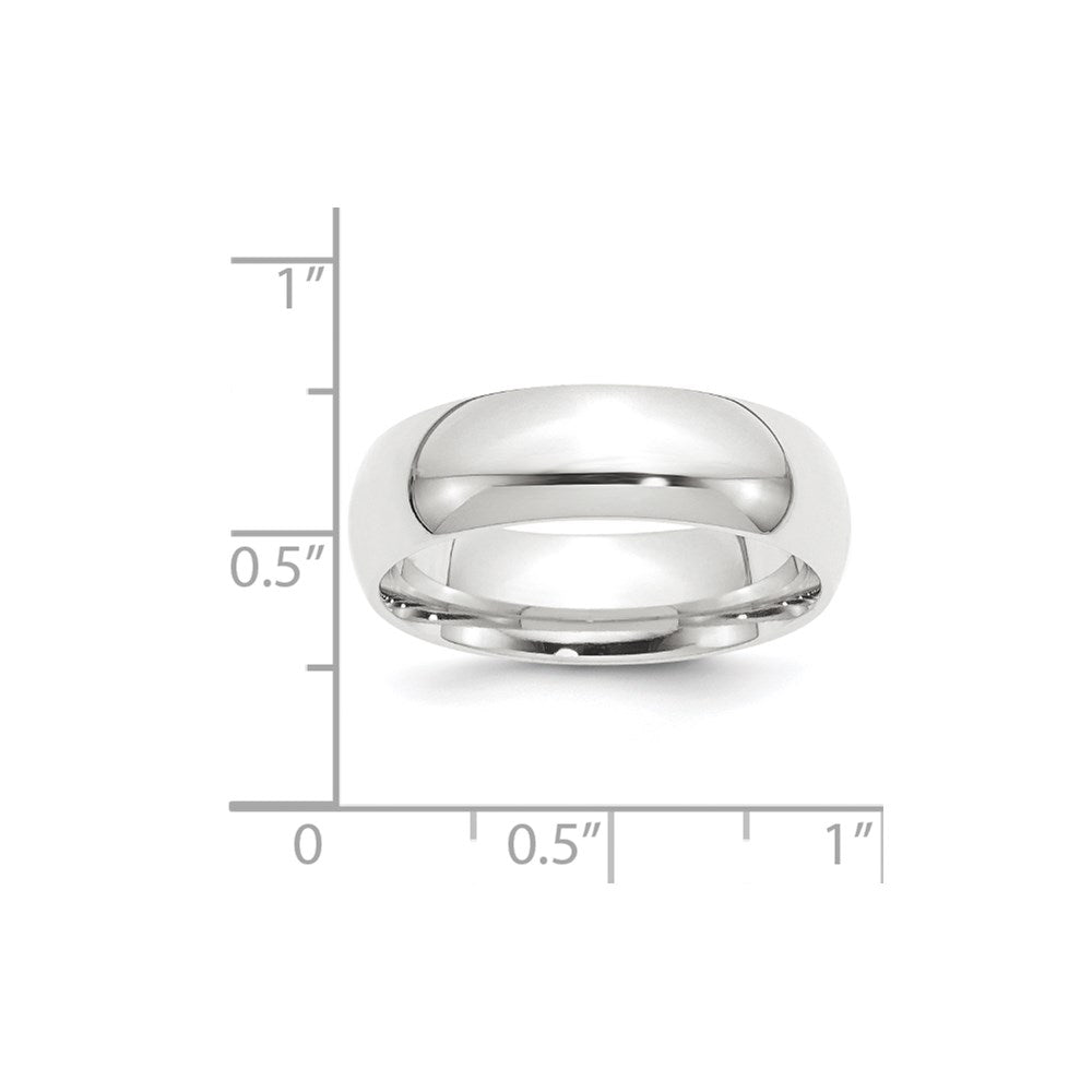 Platinum 8mm Half-Round Comfort Fit Lightweight Band