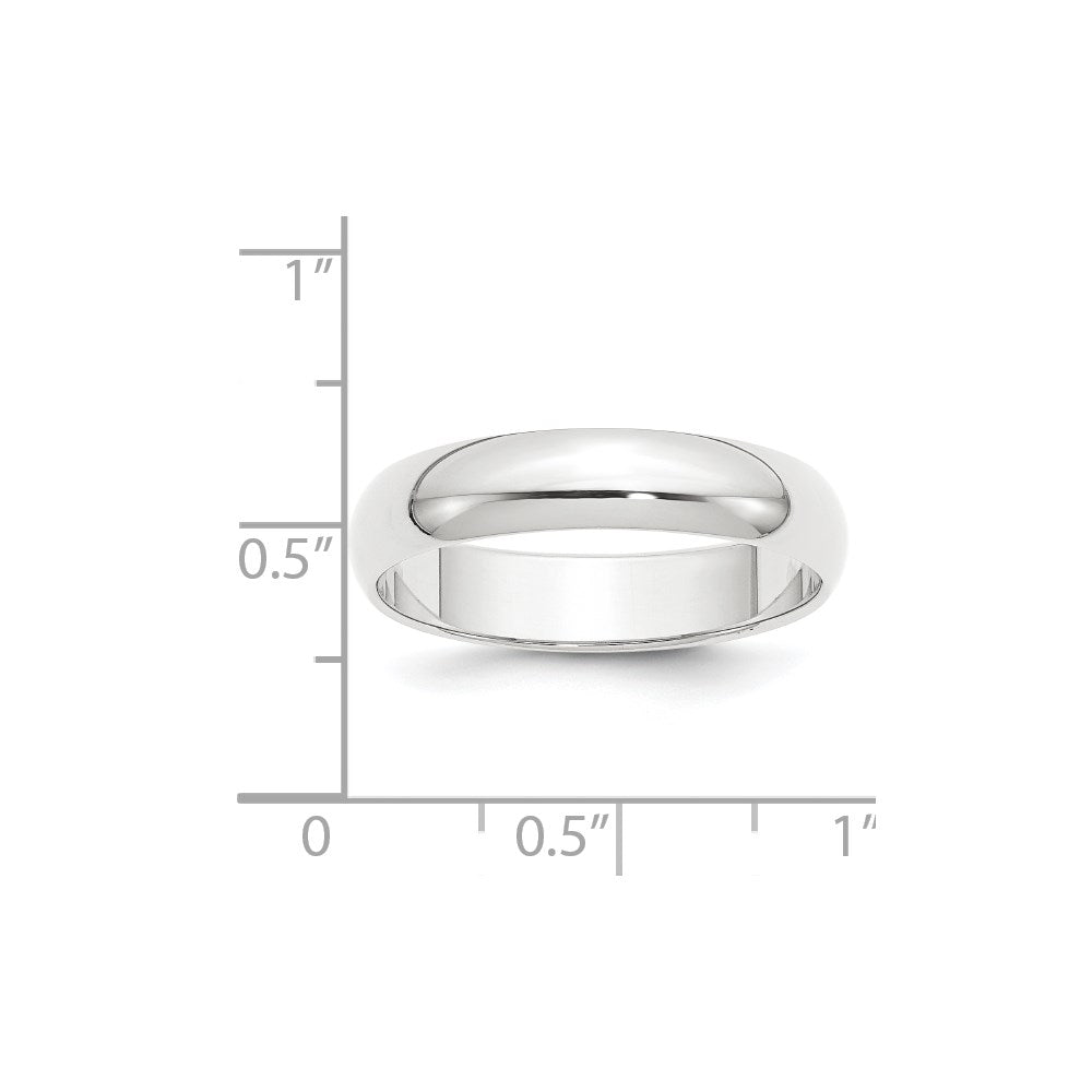 Platinum 5mm Half-Round Featherweight Band