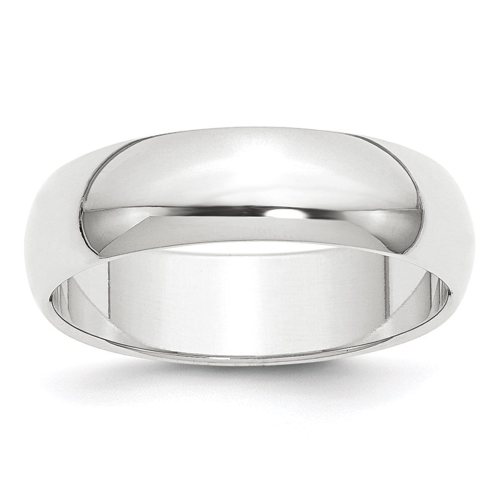 Platinum 6mm Half-Round Featherweight Band