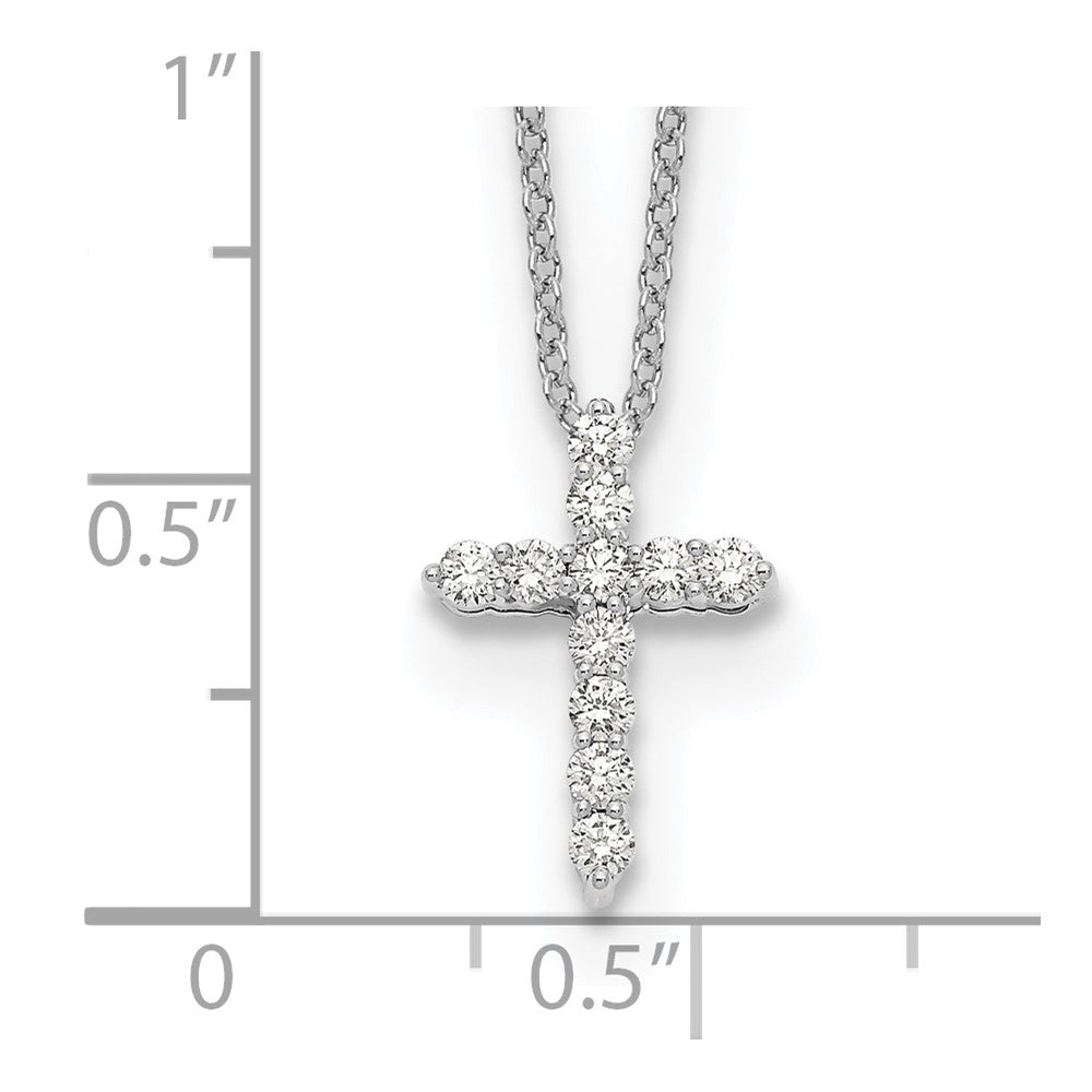 10k White Gold Diamond Cross Necklace