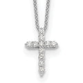10k White Gold Diamond Cross Necklace