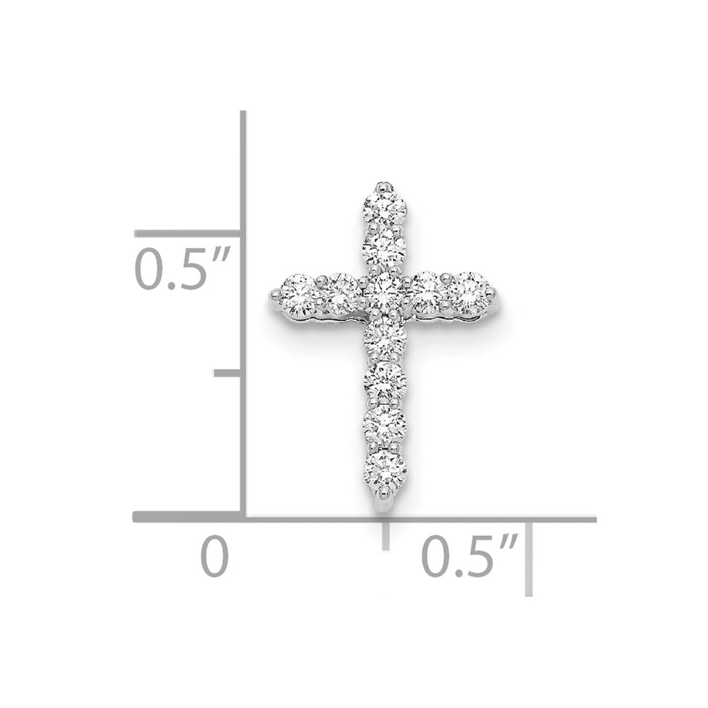 14k White Gold Diamond Cross Necklace