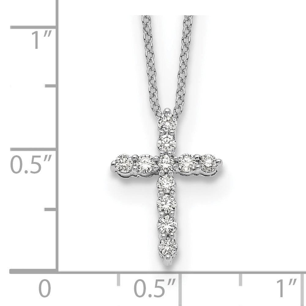 10k White Gold Diamond Cross Necklace