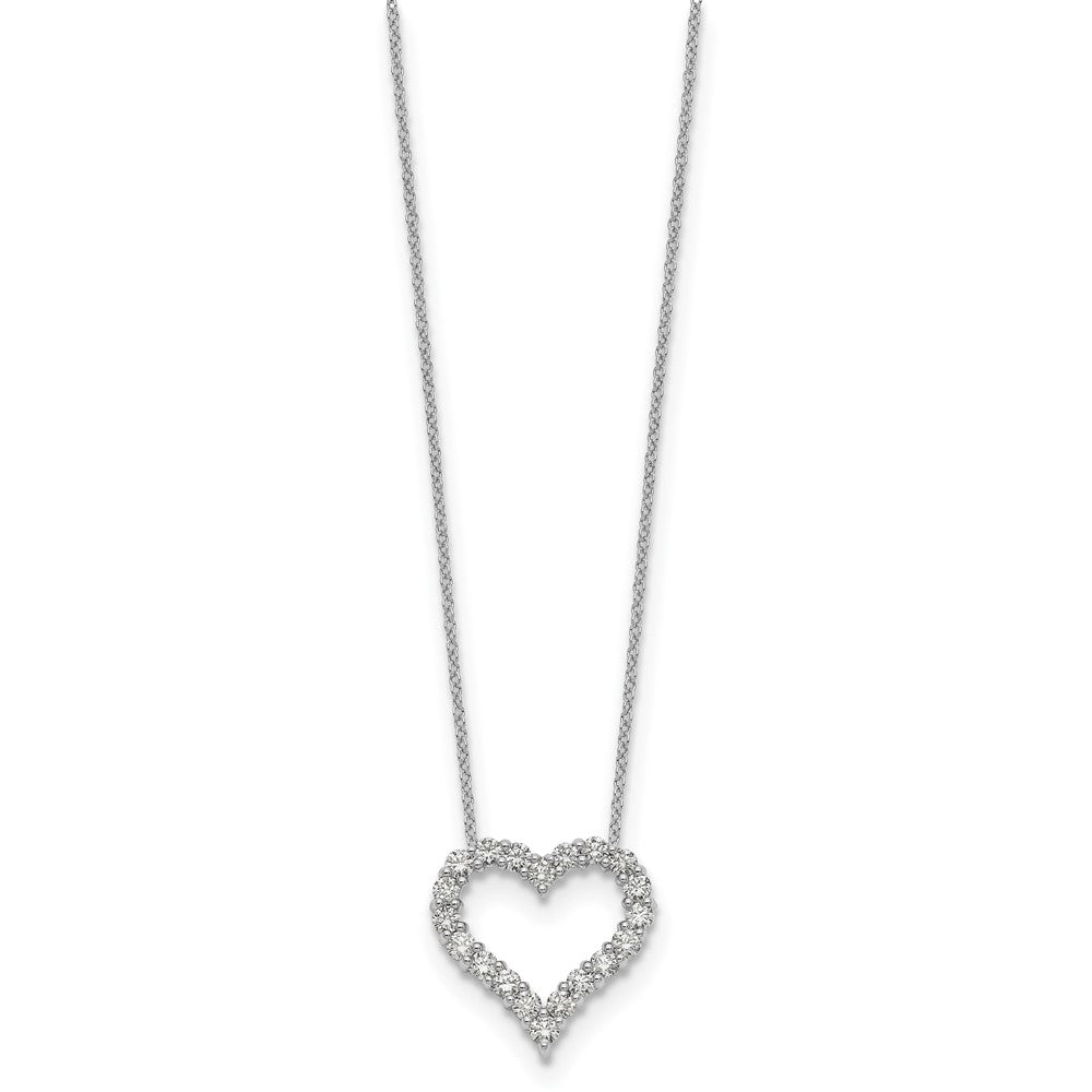 14k White Gold Diamond Heart 18 inch Necklace