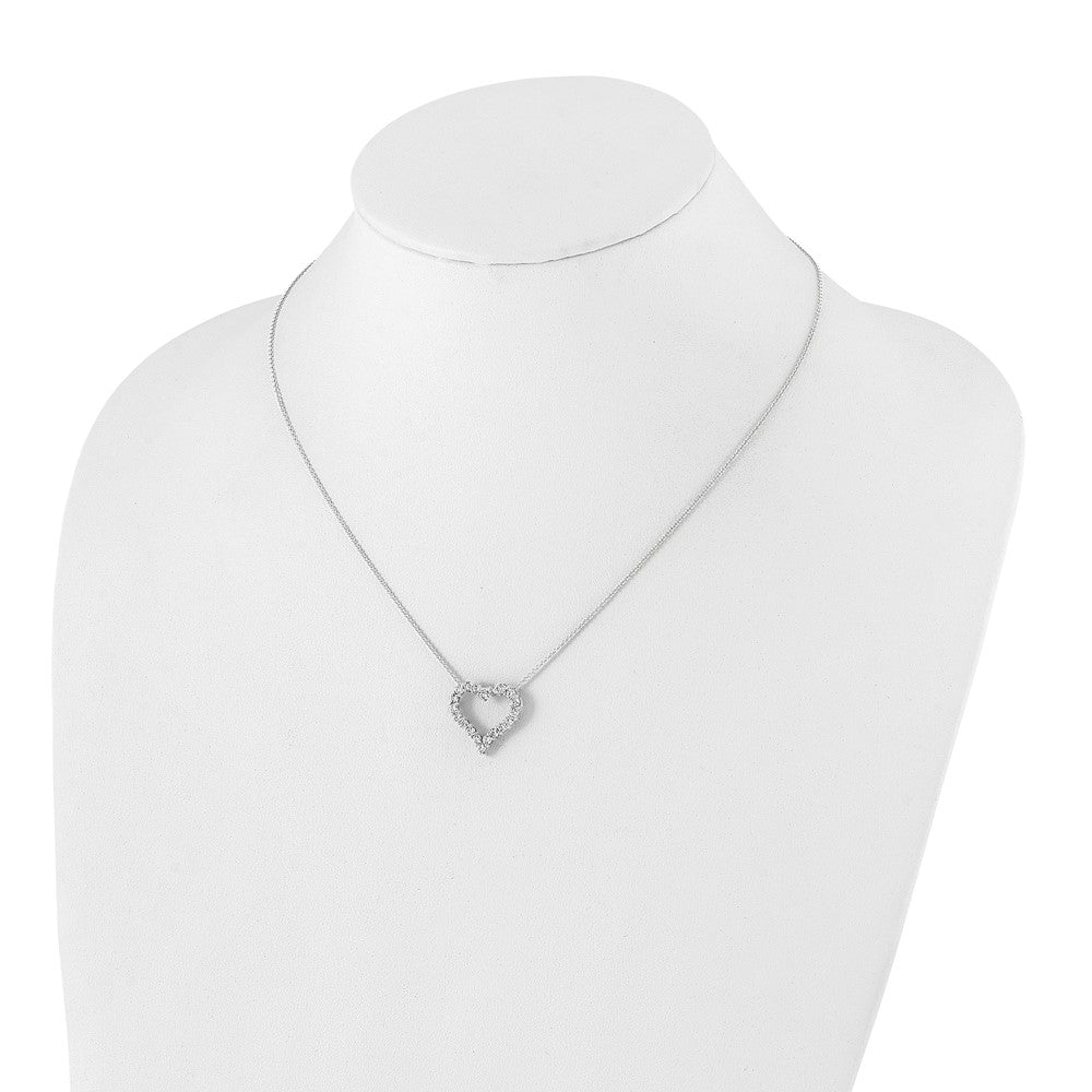 14k White Gold Diamond Heart 18 inch Necklace