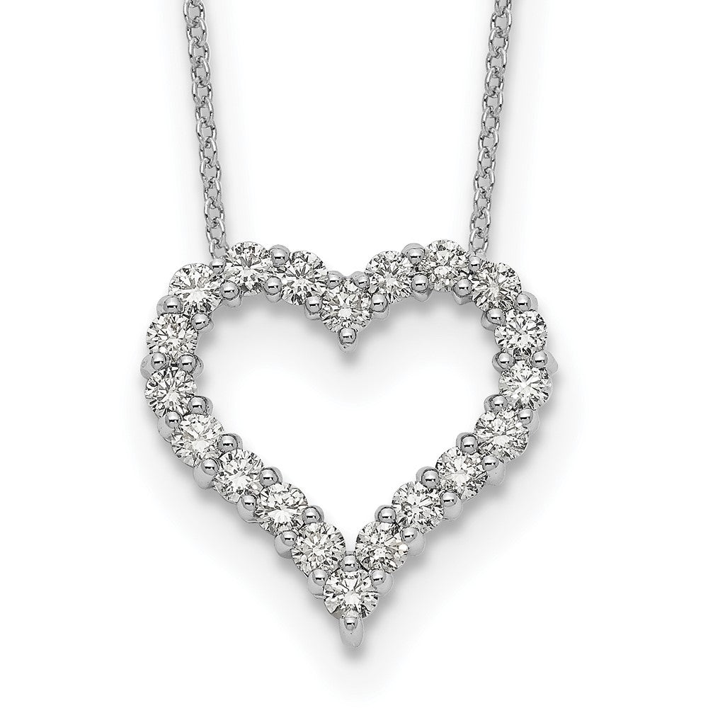 14k White Gold Diamond Heart 18 inch Necklace