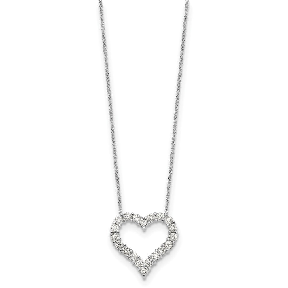 14k White Gold Diamond Heart 18 inch Necklace