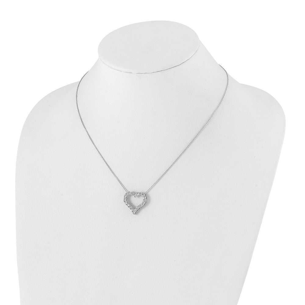 14k White Gold Diamond Heart 18 inch Necklace