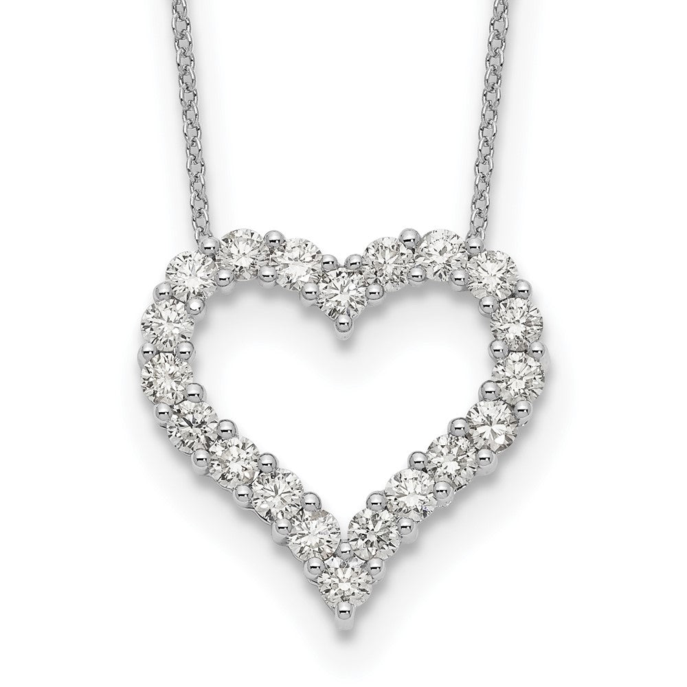 14k White Gold Diamond Heart 18 inch Necklace