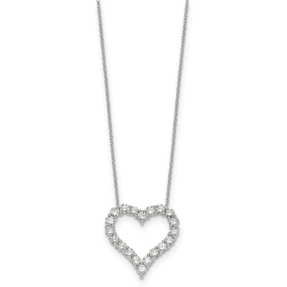 14k White Gold Diamond Heart 18 inch Necklace