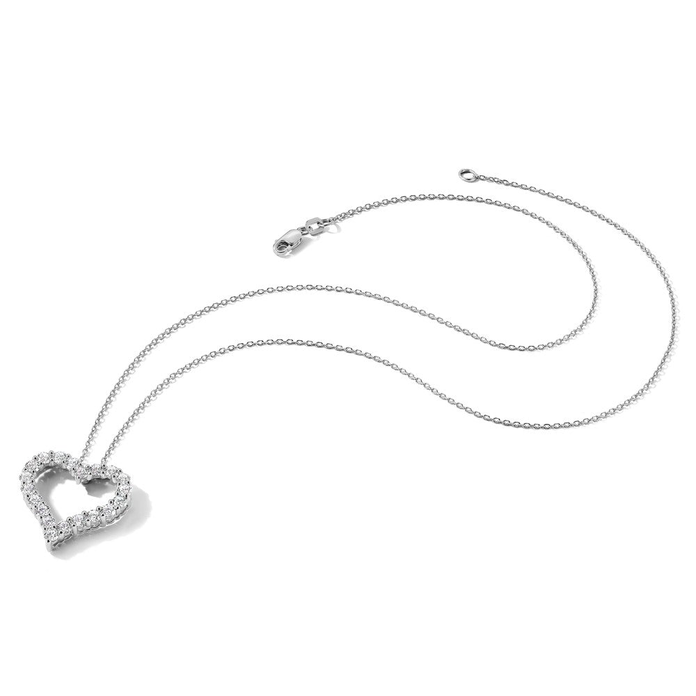 14k White Gold Diamond Heart 18 inch Necklace