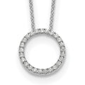14k White Gold Diamond Circle 18 inch Necklace